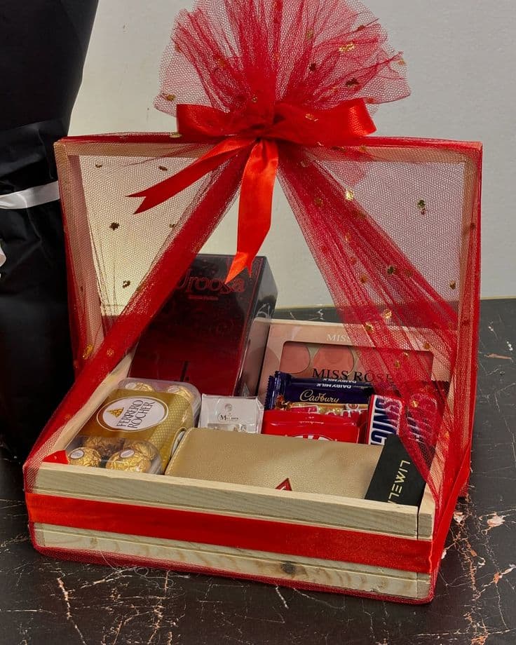 Chocolate and perfume gift hamper